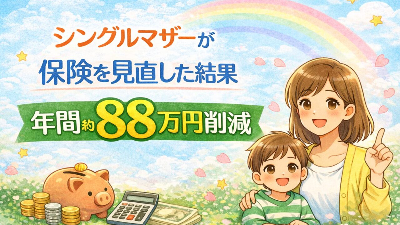 シングルマザーが保険を見直して年間88万円削減した実体験
